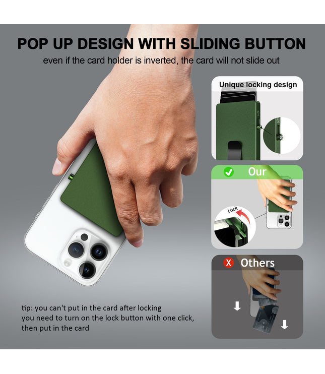Minimalist Pop up Wallet with Money Clip, All Aluminum Slide Rfid Slim Card Holder-3