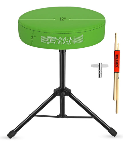 5 Core Drum Throne 3" Thick Padded Comfortable Guitar Stool Drummer Chair Adjustable Musician Seat-0