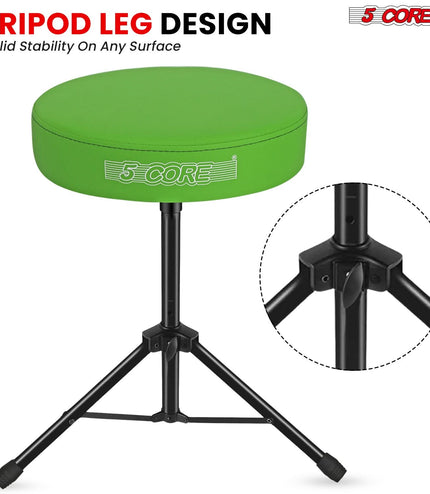 5 Core Drum Throne 3" Thick Padded Comfortable Guitar Stool Drummer Chair Adjustable Musician Seat-4
