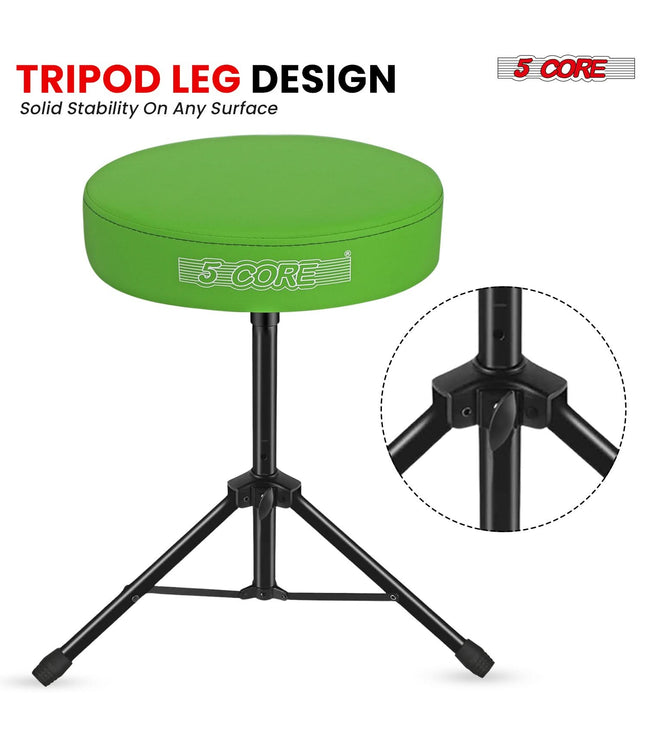5 Core Drum Throne 3" Thick Padded Comfortable Guitar Stool Drummer Chair Adjustable Musician Seat-4